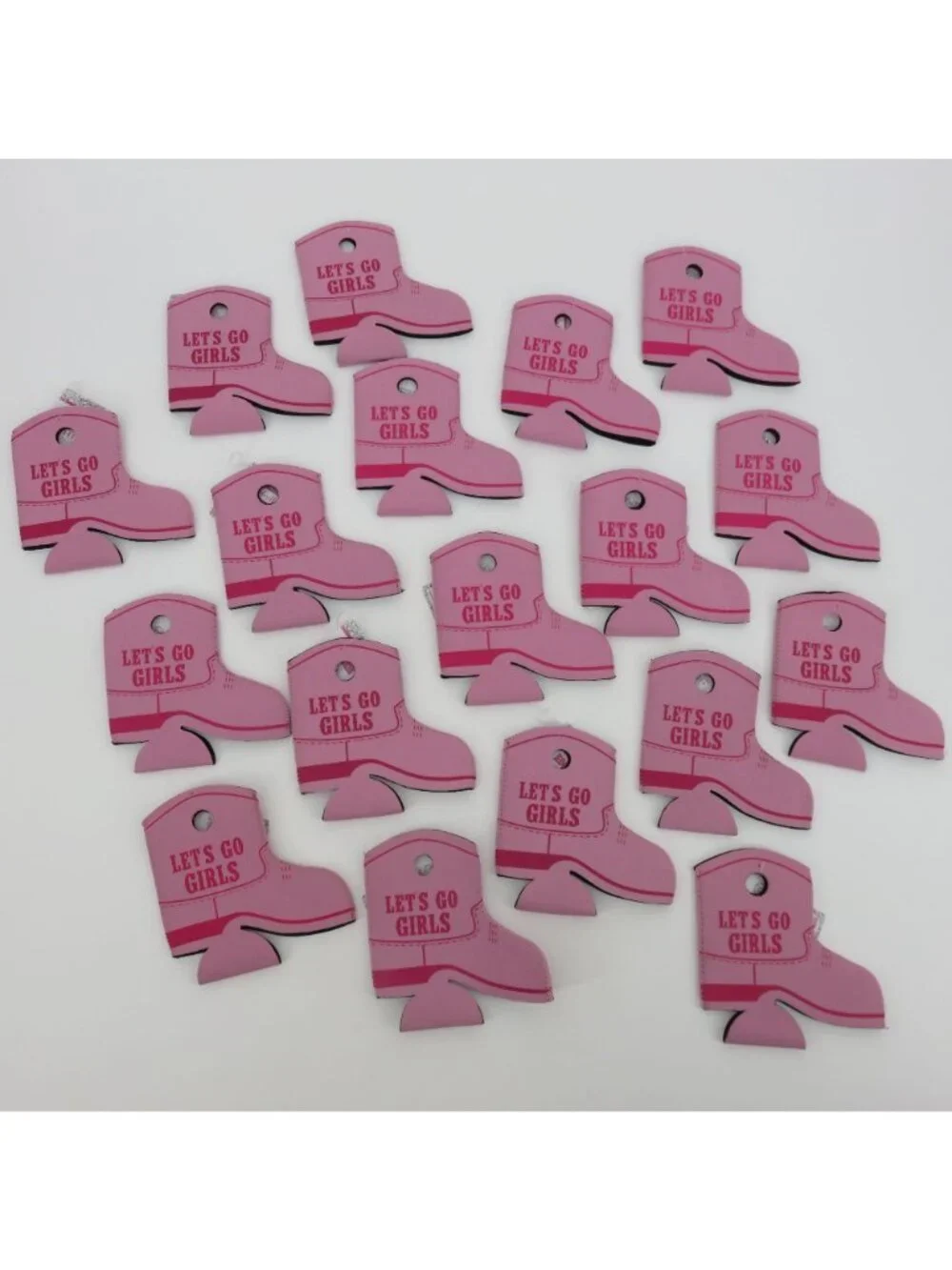 NEW Lets Go Girls Set of 18 Pink Cowboy Boot Drink Coozie Koozie Cowgirl Party